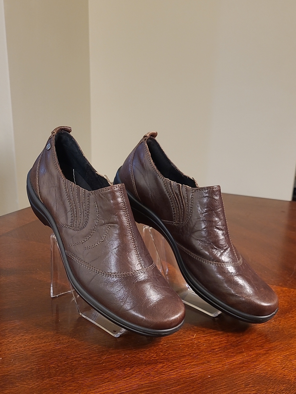 Romika Brown Leather Slip-On Loafers NWOB Brown Crinkle Comfort Shoes EU 42/11